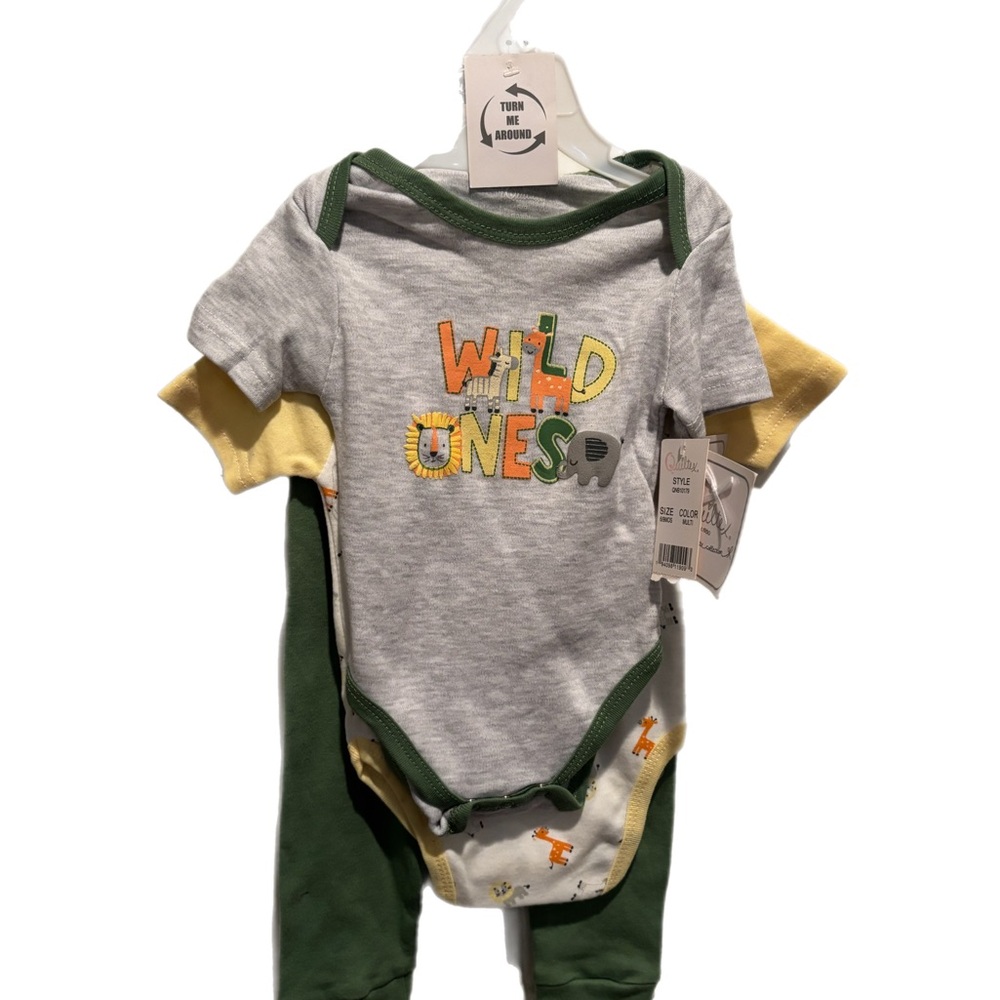 Quiltex Wild‎ Ones Onesie/Pants Set